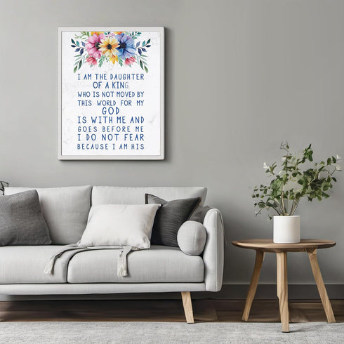 Posterizer 1 pcs-i am the daughter of a king-Bible verses-Kids Room Art-Religious Posters-Gifts for Christians-decor for Girls, Teens Bedroom- UNF...