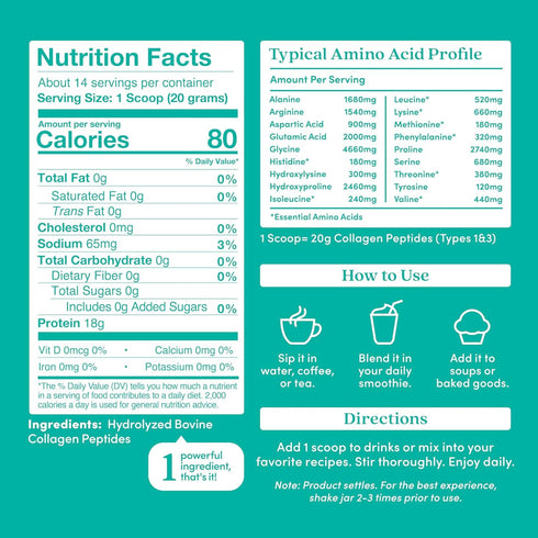 Further Food Unflavored Collagen Peptides Powder, Grass-Fed Pasture-Raised Hydrolyzed Type 1 & 3 Protein, Gut Health + Joint, Hair, Skin, Nails, P...