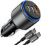 ZEEHOO Car Charger, 95W USB C Car Charger with 3.3ft Data Cable, Cigarette Lighter Charger, Fast Car Charger Adapter Compatible with iPhone 15 Pro...