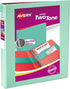 Avery Two-Tone Durable View 3 Ring Binder, 1 Inch Slant Rings, Mint/Coral Binder (17288)...