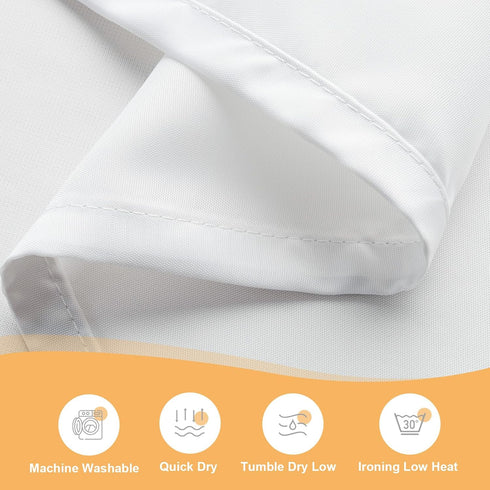 River Dream White Fabric Shower Curtain or Liner with Sheer Window, No Liner Included or Needed, Water Repellent, Machine Washable, 71x74 inches...