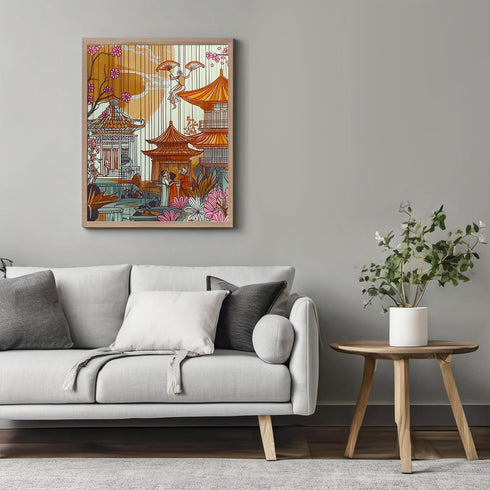 Posterizer 1 pcs-intricate and vibrant artwork of an oriental garden-Collectibles & Fine Art-Retro Art-Decorations for Bedroom, Office, Living Roo...