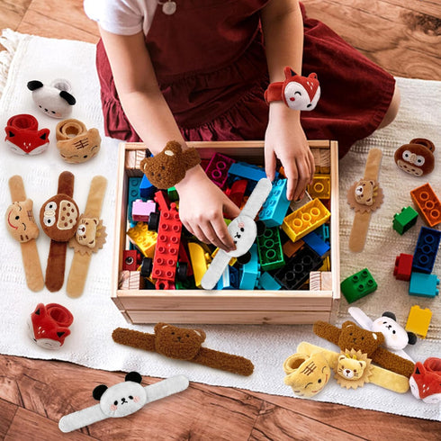 12 PCS Stuffed Animal Slap Bracelets Plush Animal Snap Bracelets Cute Wrist Slap Band Toy Wrist Animals Wrist Pets Slap Bracelet Wrist Toy for Boy...