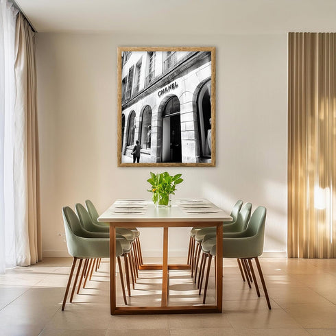 Posterizer 1 pcs-black-and-white photograph of Luxury store front 4-Photography Art-Retro Art-Gift for Women, Fashionistas, Designer Fashion Fans-...