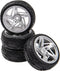 5-Spoke 12mm Hex Hub Wheel Rims & Rubber Tires Compatible with HSP Tamiya HPI Kyosho 1/10 On-Road Touring Car,WLtoys 1/14 144001 Traxxas 1/16 Slas...