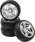 5-Spoke 12mm Hex Hub Wheel Rims & Rubber Tires Compatible with HSP Tamiya HPI Kyosho 1/10 On-Road Touring Car,WLtoys 1/14 144001 Traxxas 1/16 Slas...