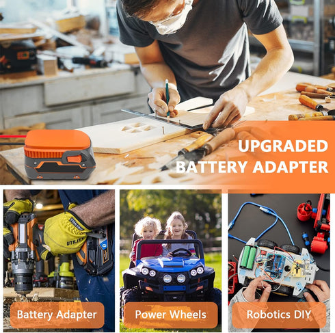 EID Power Wheels Adapter for Ridgid Battery 18V AEG Hyper Li-ion Battery Dock Power Connector with 14AW Wire and Fuse for DIY Use, RC Toy, Rc Car ...