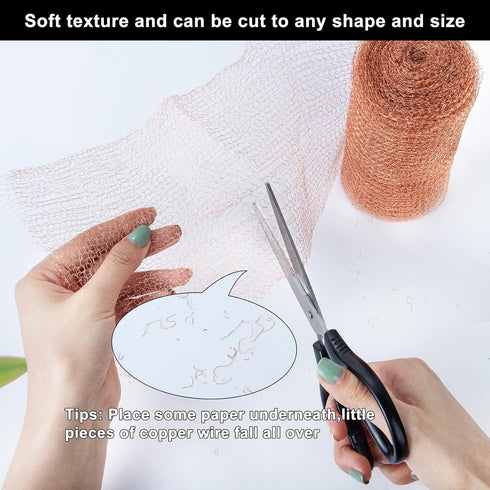 Copper Mesh Roll for Mice Rat Rodent Repellent, Sturdy 5’’ * 32Ft Copper Wool Mouse Trap for Bat Snail Bird Control with Packing Tool...