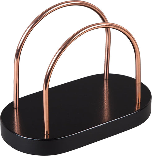 Wood Napkin Holder for Tabletop – Chestnut Wood with Black Copper Wire, Tissue Paper Dispenser for Kitchen or Dining...