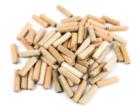 Berta, 5/16" x 1 1/2" (8 mm x 40 mm) Wooden Dowel Pins, Straight Dowel Rods Made of Hard Wood, Fluted Wood Dowel Plugs with Beveled Ends Tapered f...