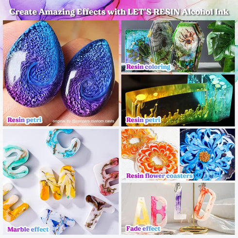 LET'S RESIN White Alcohol Ink for Resin, Alcohol Ink White Colors,2 Bottles Each 3.5oz,Adjustable Alcohol-Based Resin Ink,White Resin Pigment for ...