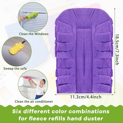 Zubebe 12 Pcs Duster Refill Fleece Refills Hand Dusters Cleaning Reusable Duster Pads Washable Dusters for Cleaning Ceiling Fan Hardwoods Window K...