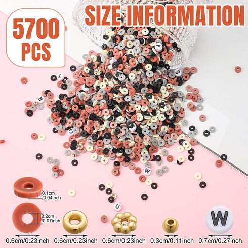 Ferraycle 5700 Pcs 4th of July Summer Clay Beads Red White Blue Green Heishi Clay Beads Set for DIY Necklace Earring Bracelet Jewelry Making(Retro...