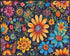 Posterizer 1 pcs- psychedelic funky hippie colorful flowers 3-Fantasy & Fiction Art-Retro Art- Living Room Bedroom Decor- unframed wall art...