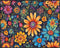 Posterizer 1 pcs- psychedelic funky hippie colorful flowers 3-Fantasy & Fiction Art-Retro Art- Living Room Bedroom Decor- unframed wall art...