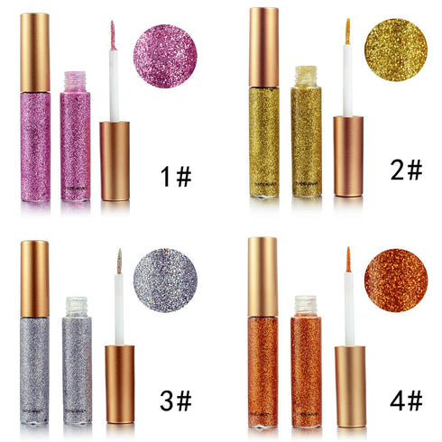 Glitter Eyeliner,Purple Giltter Eyeliner, Long-lasting Waterproof Eyeliner Eye Glitter Makeup, Silver, Gold, Pink Green High-pigmented Colorful Gl...