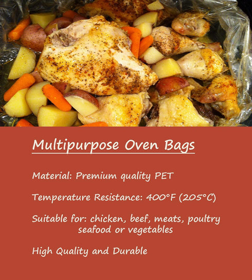 15×Oven Bags, Cooking Roasting Bags Medium Size for Meats Chicken Fish Vegetables (14×17 inch)...