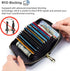 imeetu RFID Credit Card Wallet, Genuine Leather Zipper Card Case Holder with Removable Keychain(Red)...