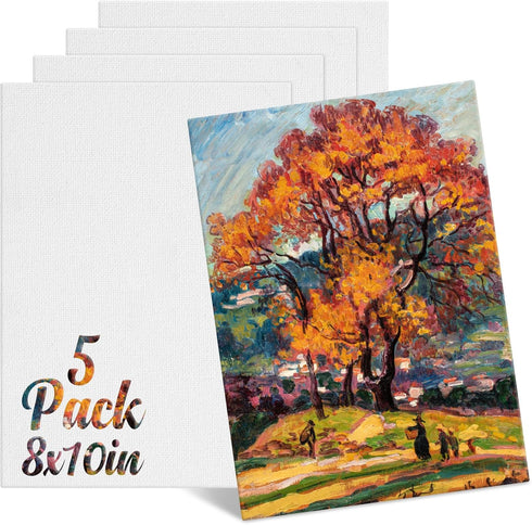 Phinus 5 Pack Canvas for Painting, 8x10in Canvas Boards for Painting, Blank Painting Canvas, Paint Canva for Acrylics Oil Watercolor Tempera Paint...
