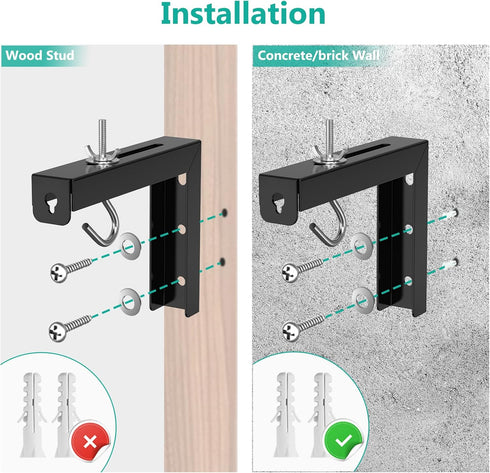 WALI Universal Projector Screen Ceiling Mount, Wall Hanging Mount L-Brackets, 6 inch Adjustable Extension with Hook Kit, Perfect Projector Screen ...