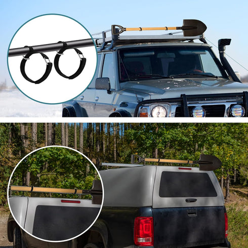 Patelai 8 Pieces Roof Rack Shovel Mount 12 Inch Shovel Mount Straps for Roof Rack Ladder Straps Shovel Holder Adjustable Hook and Loop Reusable fo...
