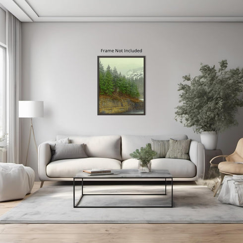 Posterizer 1 pcs-beautiful nature scene with evergreen trees and mountains 2-Landscape & Nature Art-Gift for Art Lovers-Decor for Home & Office- u...