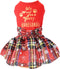 Dog Christmas Outfit Dog Dresses for Medium Dogs Girl XXS Puppy Clothes Holiday Pet Dress Xmas Cat Apparel Clothing Plaid Doggy Skirt Party XXS Do...