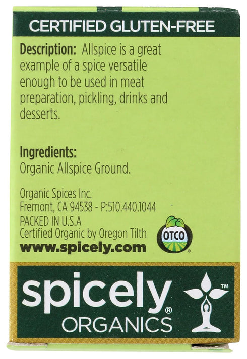 Spicely Organic Allspice Powder 0.45 Ounce ecoBox Certified Gluten-Free...