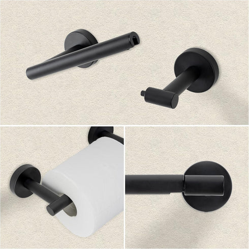 Matte Black Toilet Paper Holder,Black Toilet Paper Holder Wall Mount for SUS 304 Stainless Steel, Double Post Pivoting Toilet Paper Roll Holder,To...