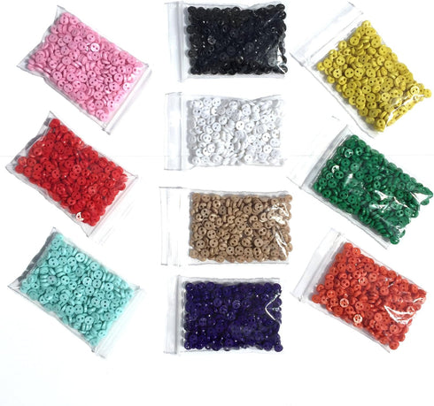 Mix Colors Mini Round Buttons 0.17 Inches Resin Tiny Buttons for Handicraft,Baby Doll Cloth (1000 pcs/lot)...