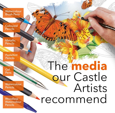 Castle Arts Butterflies Coloring Book | 72 Amazing Beauties Curated by in-House Artists with Color Reference Guide | No Show-Thru Artist Grade Pap...