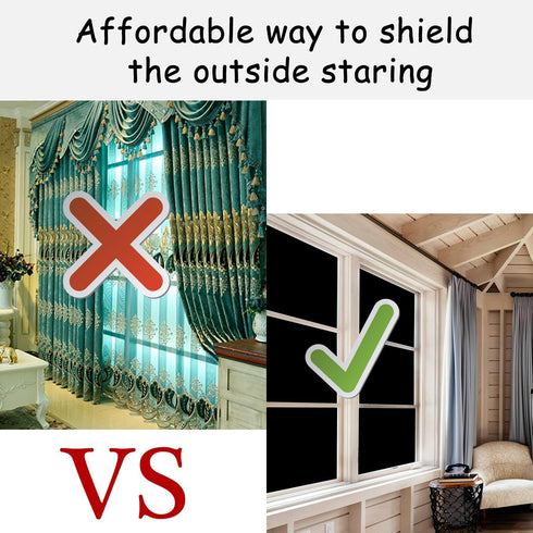 Blackout Window Film, Static Cling Window Tint 100% Light Blocking No-Glue Window Cover for Home Privacy, Room Darkening, Nap Time, Aquarium, Baby...