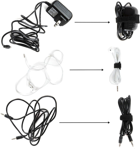 Cable Management Ties(30) 8" Reusable Self-Gripping Cord Straps- Organize Cables, Cords, and Wires- Simple Cord Organizer for Desks and Office (Bl...