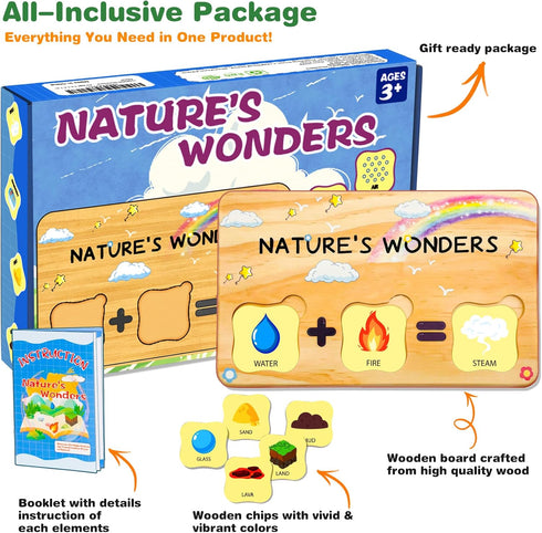 Preschool Learning Activities Toys, Explore The Natural Elements, Classroom Learning Toys for Toddlers, Gifts for Kids,Montessori Science Toys for...
