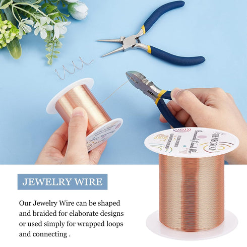 BENECREAT 26 Gauge 131 Yards Jewelry Wire Craft Wire Tarnish Resistant Copper Beading Wire for Jewelry Making Supplies and Crafting, Copper Color...