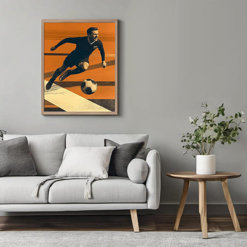 Posterizer 1 pcs-Art deco-inspired football soccer retro poster-Sports & Hobby Art Gifts for sports fans Decor for Home & Office- unframed wall ar...