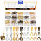 640Pcs 5 Colors Metal Necklace Pinch Clip Kit, Mixed Snap Pinch Clip Bail Clasps Necklace Dangle Charm Pendant Clasps Claw Bail Hook Pendant Conne...