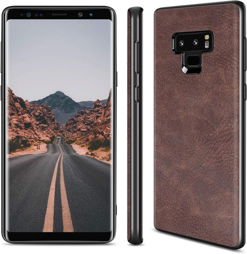 SALAWAT Compatible with Galaxy Note 9 Case Slim PU Leather Vintage Shockproof Phone Cover Lightweight Premium Soft TPU Bumper Hard PC Hybrid Prote...
