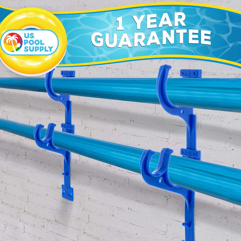 U.S. Pool Supply Set of 2 Plastic Pool Hangers for Telescopic Poles - Store Poles with Nets, Vacuums, Hoses & Attachments...