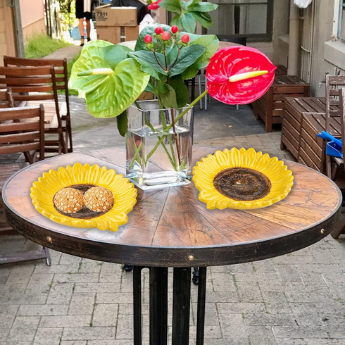 Sunflower Shaped Ceramic Spoon Rest - 2 PCS for Stove Top & Counter...
