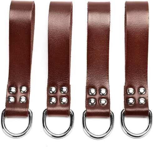 Leather Tool Belt Suspender Loops Heavy Duty Strap Connectors Accessories (Attachment 4-Piece Set) (brown)...