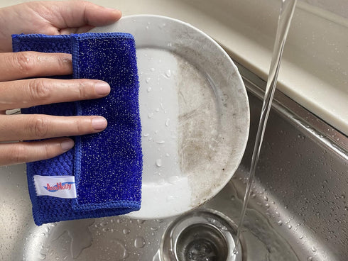 15 Pack Microfiber Scrub Dish Cleaning Cloth, Non-Scratch, Multi-use for Pan Pot Dish Cooktop Stovetop Counter Kitchen Household, No Odor, Machine...