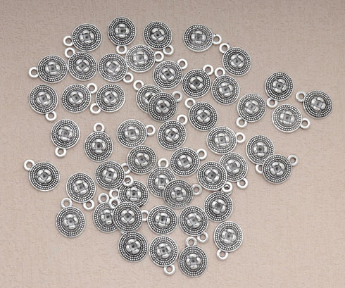Ruwado 50 Pcs Round Flower Jewelry Making Kits Small 14.6 x 10.7 mm Metal Kits for DIY Crafting Project Necklace Bracelet Key Chain (Silver)...
