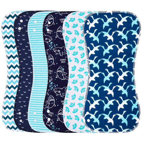 Baby Burp Cloths with Snap Large Size 3 Layers Thicken 100% Cotton Super Absorbent and Soft Baby Spit Up Burping Rags Baby Burp Cloth Set for Boys...