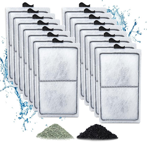 15 Pack PF-S Filter Cartridges for Top Fin Silenstream PF10 Power Filters, Remplacement Aquarium Carbon Cartridge with Zeolite...