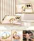 Dretal for Motorola Moto Edge 5G 2024 Case, 360° Rotatable Ring Holder Magnetic Kickstand,Plated Gold Edge Slim Soft TPU Protective Cover for Moto...