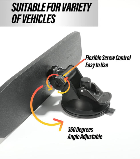 Suction Cup Rear View Mirror,Anti-Glare HD Car Interior Rearview Mirror with Adjustable Suction Cup,Universal Thickened Inside Rearview Mirror, Ca...