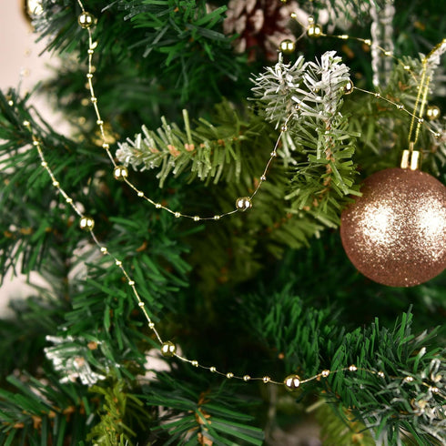 65.6Ft Christmas Tree Beads Garland Clearance, Fishing Line Artificial Pearls Beads String Roll Chain Faux Pearl Beaded Trims for Christmas Tree D...