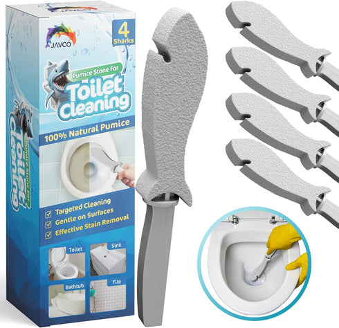 4 PACK Pumice Stone for Toilet Cleaning | Toilet Pumice Stone with Handle | Pumice Cleaning Stone for Toilet Bowl...