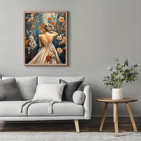 Posterizer 1 pcs-woman and delicate paster flowers-girly poster -2-Romantic Art-Holiday Poster Collection-Gift for Couples boyfriend girlfriend Hu...